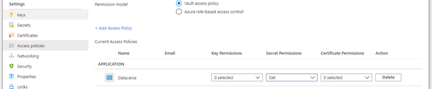 के लिए पहुँच नीति प्राप्त करें Dataverse Azure . में सुरक्षा प्रिंसिपल
