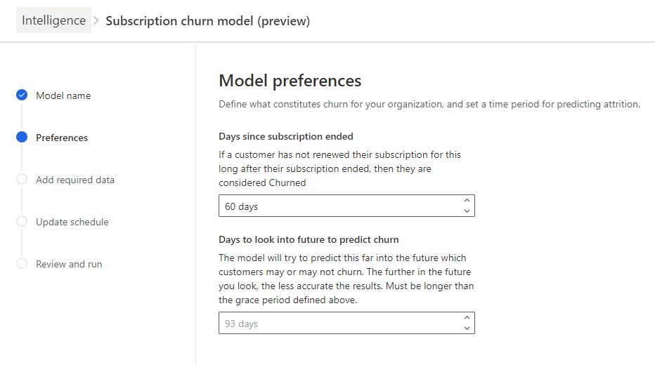 Odaberite preference modela i definiciju bućkanja.