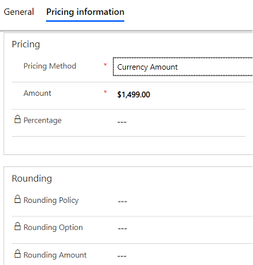 Kartica Informacije o cijenama na obrascu cjenika.