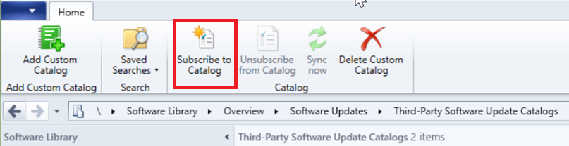 Third-party updates subscribe to catalog