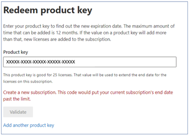 Screenshot that shows an error message in an Azure and cloud products page.