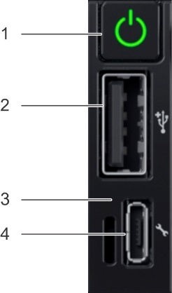 A bekapcsológombot, az U S B-t és a mikro U S B portokat ábrázoló ábra.
