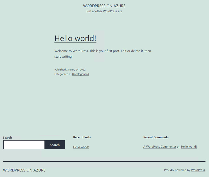 Képernyőkép a WordPress webhelyről.
