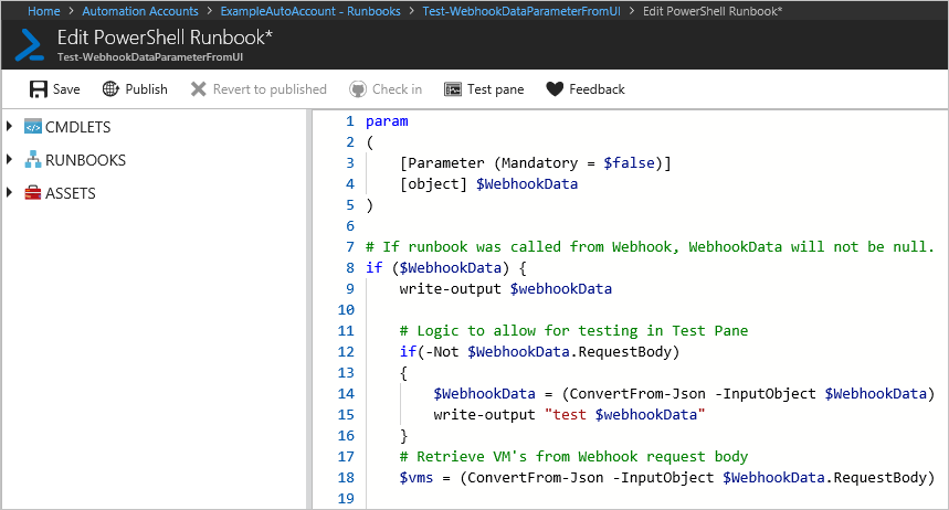 WebhookData paraméter a felhasználói felületről
