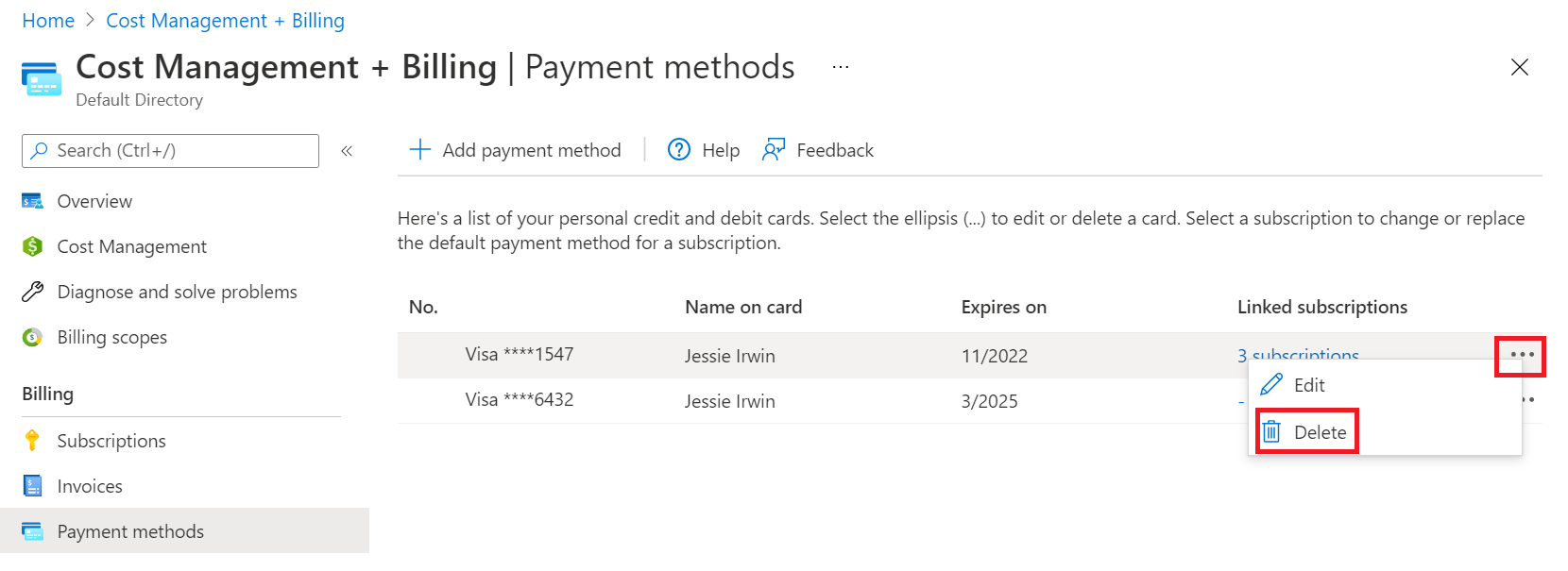 Példa képernyőkép a MOSP fizetési mód leválasztásához szükséges korrekciós műveletről.