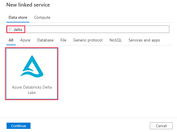Screenshot of the Azure Databricks Delta Lake connector.