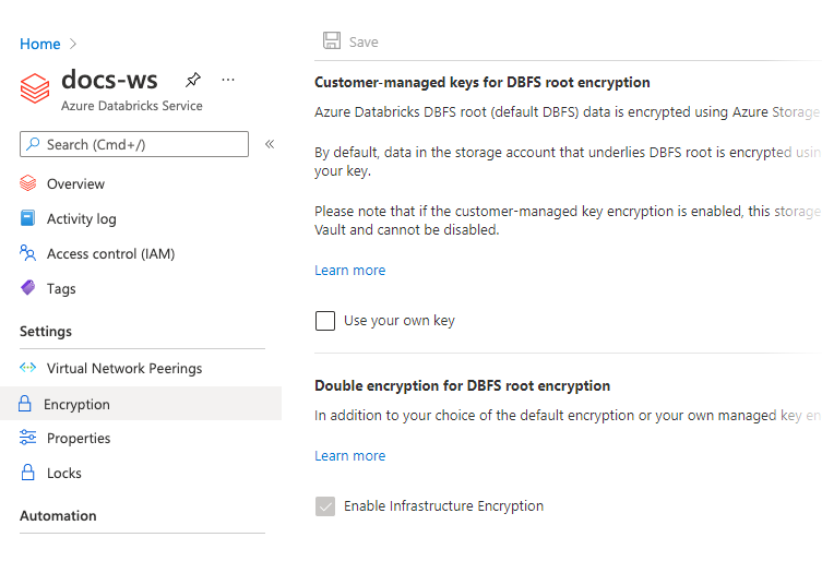 Verify double encryption after workspace creation