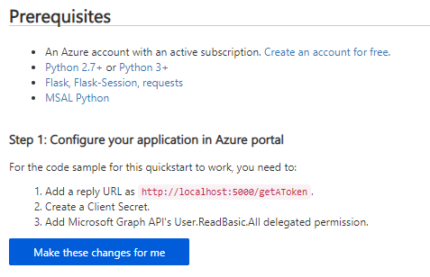 Képernyőkép arról, hogy az Azure Portalon elvégezheti az alkalmazás konfigurálásához szükséges módosításokat.
