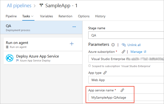Az Azure App Service üzembe helyezési feladatának használata