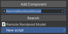 RemoteRenderedModel összetevő hozzáadása