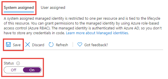 Add system-assigned identity