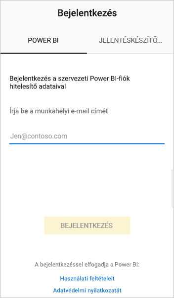 Sign in to Power BI