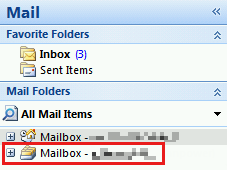 Screenshot that shows the target user's mailbox selected.