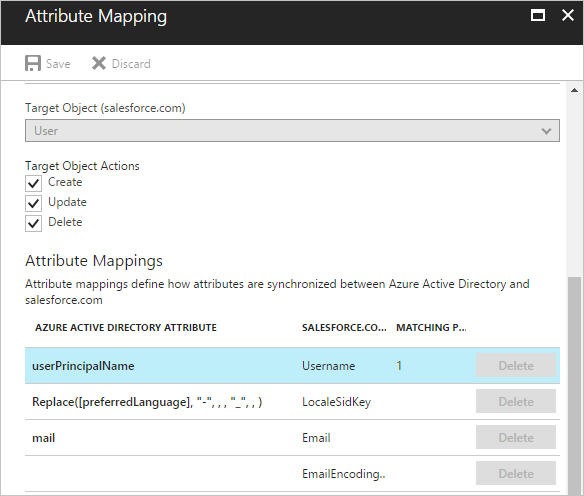 Menggunakan Pemetaan Atribut untuk mengkonfigurasi pemetaan atribut untuk aplikasi