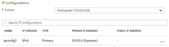Pengaturan konfigurasi IP nic1 IP