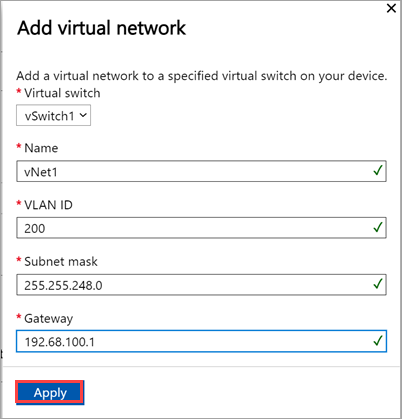 Cuplikan layar cara menambahkan jaringan virtual di halaman 