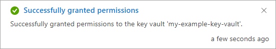 Screenshot of confirmation that permissions have been granted.