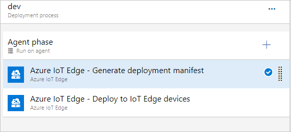 Menambahkan tugas Azure IoT Edge untuk tahap dev Anda