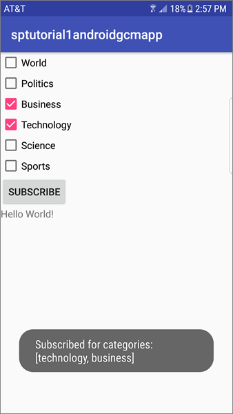 Subscribe for categories