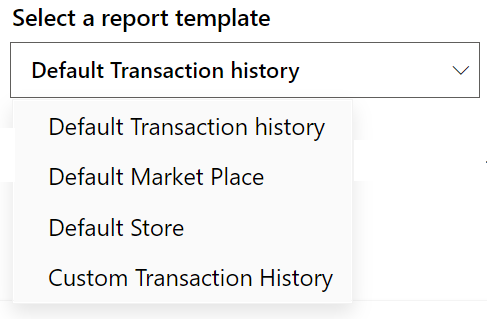 Cuplikan layar memperlihatkan pilihan jenis templat laporan.
