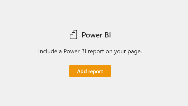Cuplikan layar dialog laporan baru SharePoint yang meminta untuk menyertakan laporan di halaman Anda dengan tombol tambahkan laporan ditampilkan.