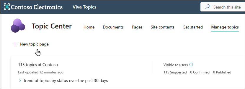 New topic from manage topics.