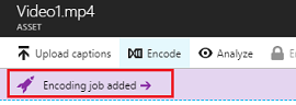 Screenshot del processo di codifica con etichetta sulla barra delle notifiche aggiunto.