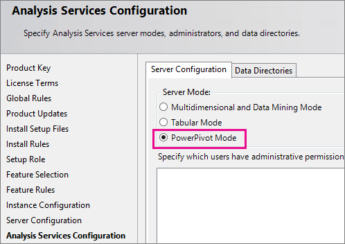 Installazione di SQL - Configurazione di Analysis Services Configurazione