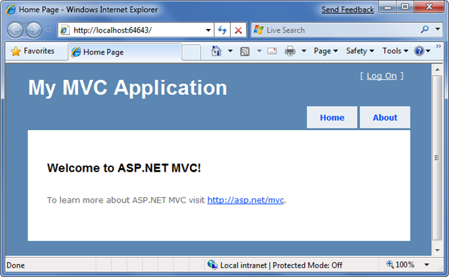 Screenshot della pagina iniziale dell'applicazione M V V.