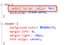 -webkit-border-radius della proprietà btn selector-webkit-border-radius