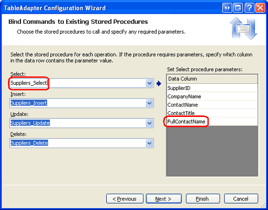 Eseguire la Configurazione guidata TableAdapter per aggiornare le colonne di DataTable
