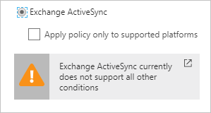 Exchange ActiveSync non supporta le condizioni selezionate