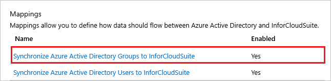 Infor CloudSuite Group Mappings