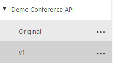 Versions listed under an API in the Azure portal