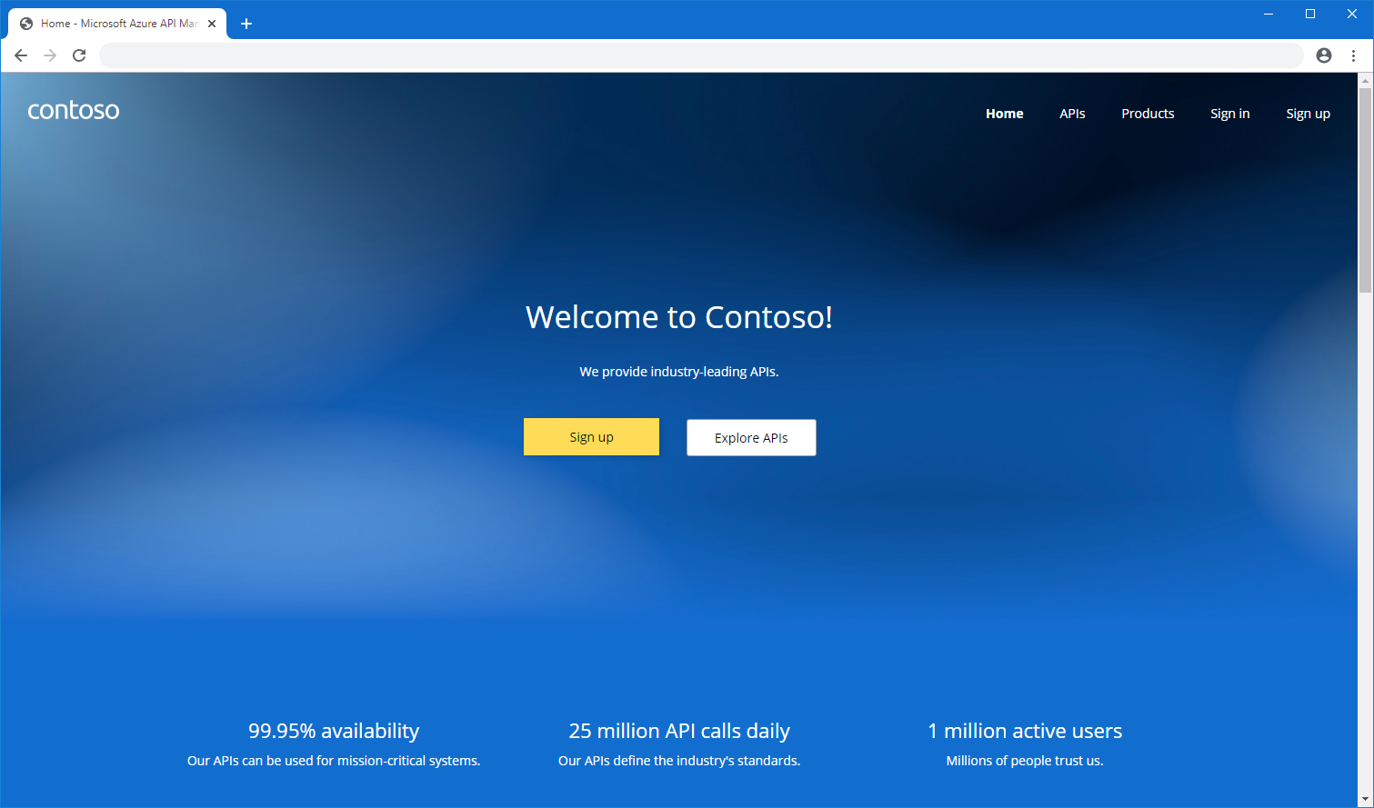 Screenshot del portale per sviluppatori di Gestione API.