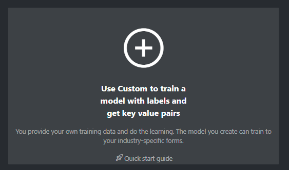 Screenshot dello strumento FOTT selezionare l'opzione modello personalizzato.