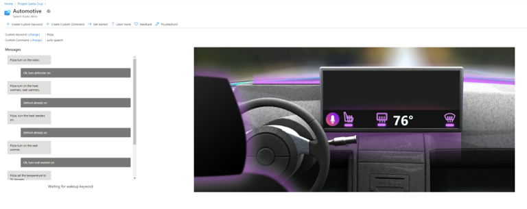 Screenshot della finestra demo automobilistica.