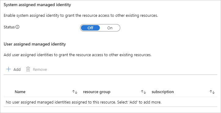 Primo passaggio di Microsoft.ManagedIdentity.IdentitySelector