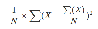 Immagine che mostra una formula di esempio di varianza.