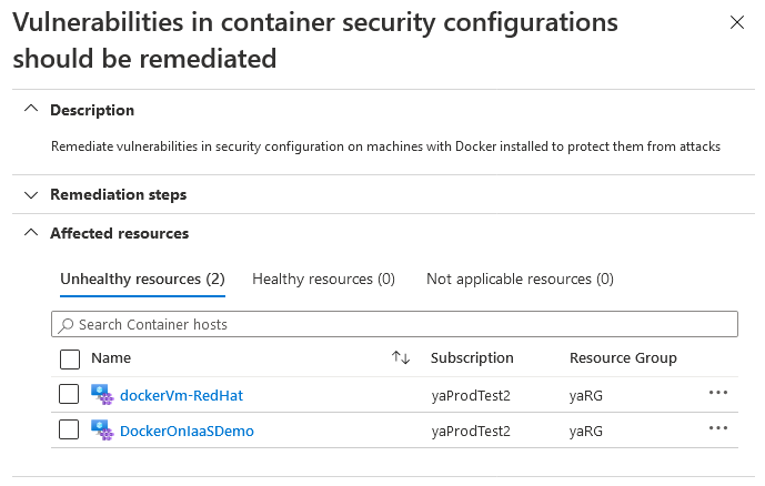 Recommendation to remediate vulnerabilities in container security configurations.