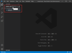 Screenshot che mostra come creare un file in VS Code.