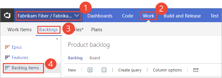 Open the Boards > Backlogs page