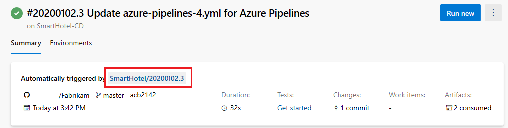 Resource trigger in a pipeline