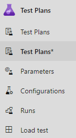 Screenshot che mostra due piani di test denominati in modo identitario che condividono un archivio back-end.