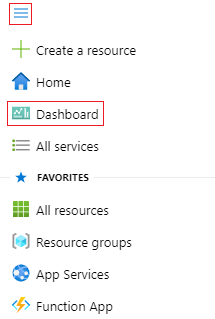 Screenshot che mostra come selezionare il dashboard.