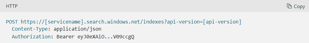 Screenshot di una richiesta HTTP con un'intestazione di autorizzazione