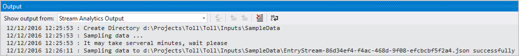 Output dei dati di esempio