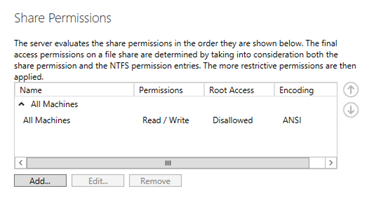 NFS share permissions