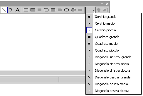 Screenshot showing the drawing shape selector on the Image Editor toolbar.