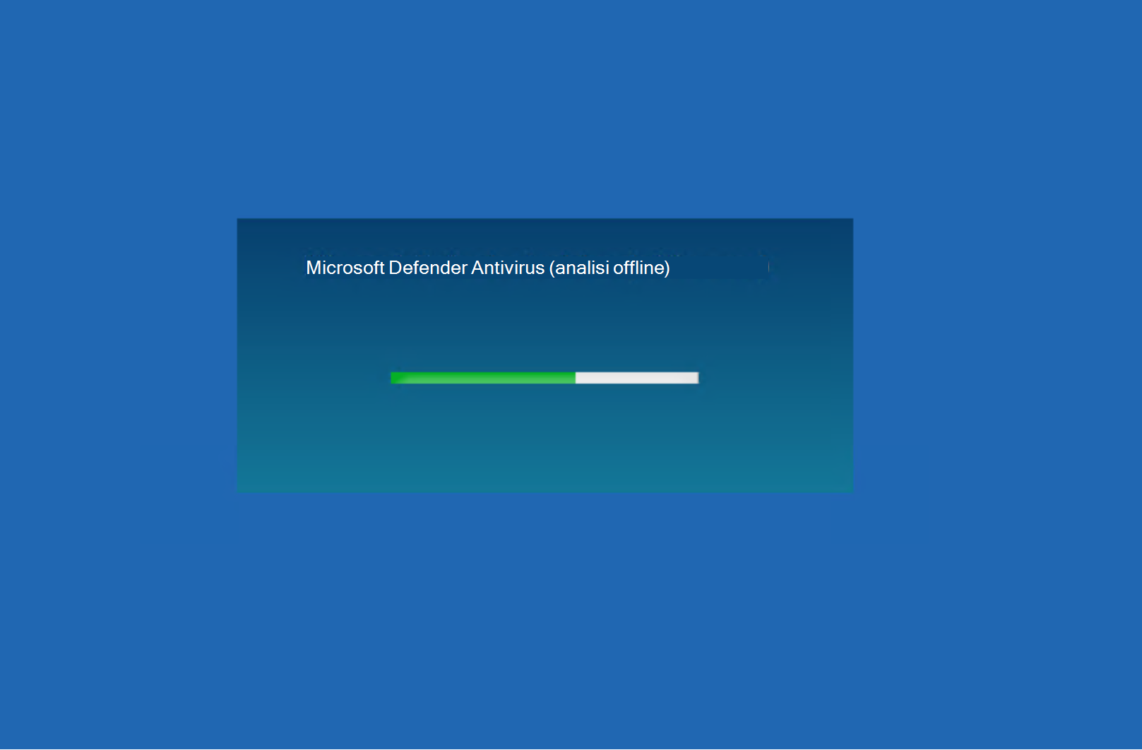 Screenshot dell'analisi antivirus Microsoft Defender.